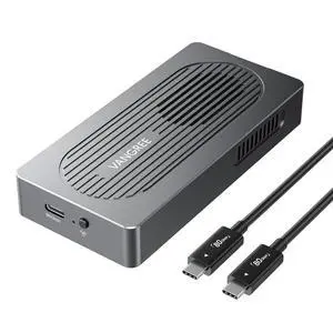 VANGREE 80Gbps M.2 NVMe SSD Enclosure with JHL9480 Chipset, External Drive with Cooling Fan, Compatible with USB4 V2.0/V1.0, USB 3.2/3.1/3.0, Support 8TB NVMe SSD 2280/2260/2242/2230 M/B+M Key