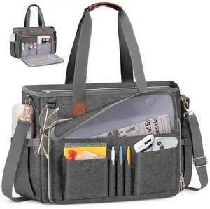 RAINSMORE Teacher Tote Bag 15.6 inch Laptop Bag for Women Work Bags Nurse Bag Lightweight Laptop Tote Computer Messenger Shoulder Bags with Insulated Pocket, Professional Laptop Briefcase