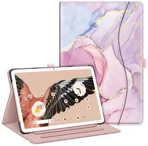 Fintie Case for Google Pixel Tablet 11 Inch 2023 Release, Multi-Angle Viewing Protective Stand Cover with Pocket & Pencil Holder Compatible with Charging Speaker Dock, Glittering Marble