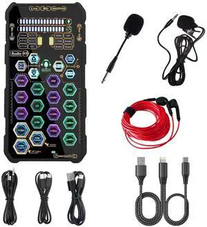 Small Handheld Sound Card Set for Podacsting, Broadcasting, Living, Singing, Recording, Gaming with Families, Friends, Gift,YouTube, TikTok Small Handheld Sound Card Set for Podacsting, Broadcasting, Living, Singing, Recording, Gaming with Families, Friends, Gift,YouTube, TikTok