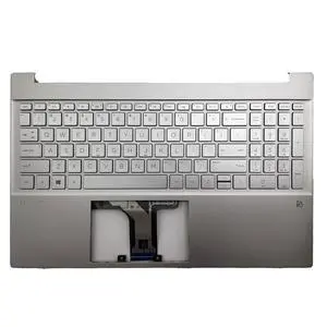 LTPRPTS Replacement Laptop Upper Case Palmrest Backlit Keyboard Assembly Part for HP 15-EG 15-EH 15t-EG 15Z-EH 15-EG0067S M08912-001 Silver