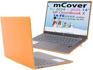 mCover Hard Case ONLY Compatible for 2024~2025 14" HP OmniBook X 14-FExxxx Series Windows AI PC Laptop (NOT Fitting Any Other HP Models) - Orange