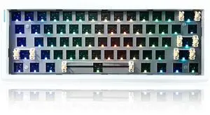 ZUOYA GMK61 60% Mechanical Keyboard Kit,Triple Mode BT5.0/ Wired/2.4GHz Wireless Gaming Keyboard RGB Programmable Hot Swap PCB Custom Barebones 61 Keys Gasket-Mounted Compact DIY Kit (White)