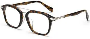 Dollger Blue Light Blocking Glasses Square Frame Acetate Glasses for Men Women with Spring HingeLeopard