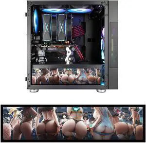 Vetroo B6 Display Board w/LED Lights for Computer PC Case Decor Full HD 2K Multi-Mode Function 12.2" x 3.1" (Horizontal, B6)