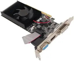 GT610 Graphics Card, 1GB DDR3 64 Bit 1800MHz PC GPU Video Card Supports HDMI VGA DVI PCI Express 2.0 X16 Port with Single Fan for Cooling Computer Chassis Graphics Card for PC