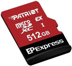 Patriot EP Series 512GB Micro SDXC Express V30 UHS-I U3 4K UHD Memory Card - PEF512GEPEXMCX - Compatible with Nintendo Switch 2 - Read Speed up to 800MB/s, Write Speed up to 600MB/s
