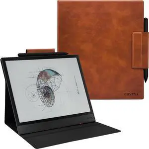 GOVTVA Magnetic Stand Case for Onyx Boox Tablet Note Air 5 C/Note Air 4 C/Note Air 3 C (2025/2024/2023 Released) Ultra-Thin Leather Cover with Magnetic Pen Buckle, Auto Sleep/Wake (Vintage Brown)