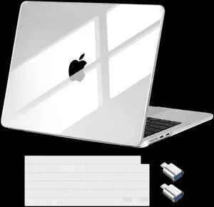 Batianda Premium Crystal Case for New MacBook Air 15 inch 2025 M4 2024 2023 Release Model A3241 /A3114 M3 Lightweight Durable Scratch-Resistant, Easy Install, with Keyboard Cover, Transparent