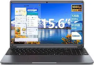 SGIN 15.6 Inch Laptop Computer, Celeron N5095A Processor, Windows 11 Laptop, DDR4 12GB SSD 512GB, 1920x1080 FHD Display, USB 3.2, 7000mAh, BT5.0, Type-C, Traditional Laptops for Business Student