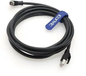 Eonvic Ethernet Cable M12 X-Type Right Angle 8 Position to RJ45 Waterproof Industrial High Flex Cable for Cognex