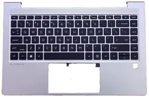 D-KXCPELE Replacement for HP Elitebook 640 G9 Laptop Upper Case Palmrest Backlit Keyboard Assembly Part N17709-001 Silver