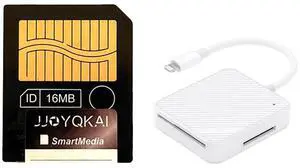 JJOYQKAI SmartMedia Card 16MB SM Memory Card Smart Media Card W/Lighting to Memory Card Reader
