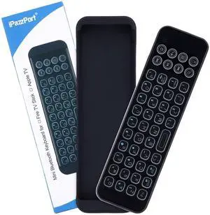 iPazzPort Mini Bluetooth Wireless Keyboard with Remote Case for TV-Stick 4k Max/TV Cube and Compatible with Insignia/Toshiba/Pioneer Smart TVs.