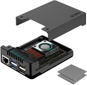 Argon NEO 5 Case for Raspberry Pi 5 | Aluminum case with Built-in Fan (Black-Black)