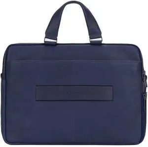 Piquadro Ronnie Leather Briefcase 43 cm Laptop Compartment, night blue, One Size