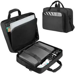 Double-Layer Portable Mobile Printer Storage Bag with 16.14 in Compatible with HP Tango/Tango X, HP Officejet 250/200 Printer Carrying Case with Laptop Layer, Shoulder & Trolley Strap