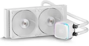 Ocypus Iota L24 CPU Liquid Cooler with Digital Display,240MM AIO Water CPU Cooler with Efficient Cooling Pump,ARGB Lighting Control,120MM PWM Fans Up to 2000 RPM,Suitable for AMD & Intel LGA (White)