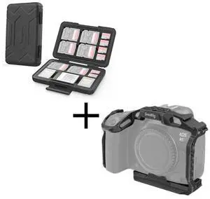 SmallRig R5 / R5 C / R6 Cage for Canon and SD Card Holder Memory Card Holder Case 15 Slots