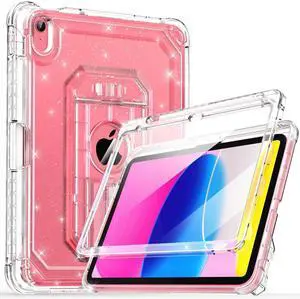 Cantis Case for iPad A16 11 Inch 2025/ iPad 10th Generation 2022 (10.9 inch) with Screen Protector & Pencil Holder, 11th Generation Case with Larger Stable Stand, Clear Glitter