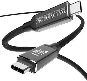 Thunderbolt 5 Cable 6.6Ft Compatible, 80Gbps USB4 Cable, PD3.1 240W Charging, 120Gbps Video Bandwidth, 16K/8K, Braided USB C Video Cables for iPhone 17, MacBook Pro, Mac mini, PSSD, USB C Display 2m