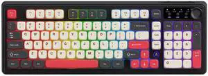 Ajazz AF98Plus Tri-Mode Office Keyboard with Knobs, 4000mAh Battery, Ergonomic, RGB Lighting, Multimedia Function Keys for Windows Vista/XP/7/8/10/11, Mac, Andord.