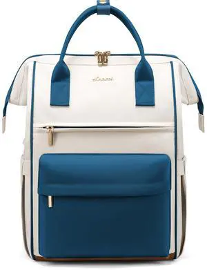 LOVEVOOK Laptop Backpack for Women 15.6 Inch, Travel Backpack with USB Charging Port Large Capacity Laptop Bag, Waterproof Bag for Business College Airline Approved Work Backpack(Blue)