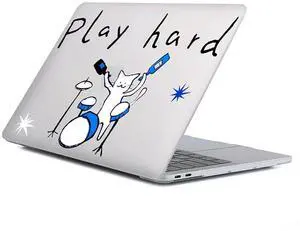 Case Compatible with MacBook Air 13 Inch 2022 2021 2020 2019 2018 Release Model A2337 M1 M2 A2681, Art Protector Covers for Air13 Retina Display with Touch ID-Funny Cat Work Hard Play Hard