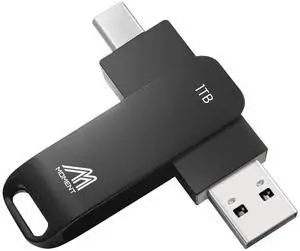 MMOMENT MU P50 1TB External SSD  USB-C & USB-A Portable Solid State Drive, USB 3.2 5Gbps, 560MB/s Read, 500MB/s Write, 110MB/s Sustained Write  Compatible with iPhone PS5 Steam Deck Android Mac