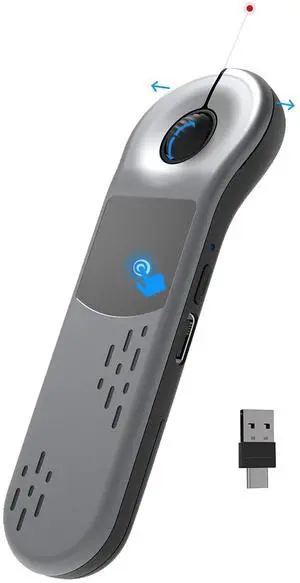 3-Link Air Mouse for PC/iOS/Android with Touchpad Rechargeable Wireless Presentation for PPT Pointer Bluetooth 2.4G Remote Control for PowerPoint/Keynote/Tiktok/Camera/Kindle App (Silver)