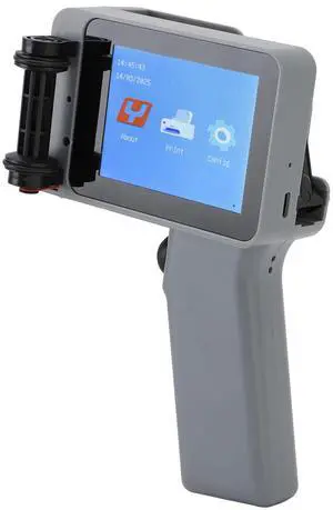 Handheld Inkjet Printer Desktop Label Printers 12.7mm HD LED 4.3 Inch Touchscreen Multifunctional Compact Coding Machine for Plastic Bottles Silver Color