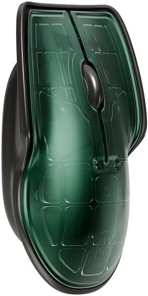 LUNAR ARTEFACTS Ambidextrous Rechargeable Bluetooth Wireless Computer Mouse Green Translucent with Black Powder Coated Aluminum, USB-C