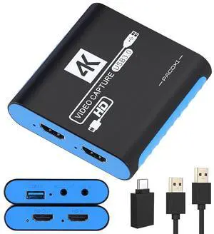 HDMI Video Capture Card for Nintendo Switch 2, 1080P 60FPS, 4K@30Hz Input and Passthrough, HDMI to USB3.0, Compatible with OBS/PS4/PS5/Mac/Windows