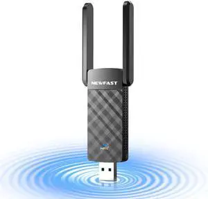 NEWFAST USB WiFi 6 Adapter U352, AX1800 Wireless Network Adapter for Desktop PC Laptop, USB 3.0 WiFi with Dual Band High Gain Antennas, MU-MIMO, WPA3, WiFi Dongle for Windows 11/10