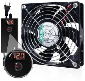 SOTOP IP68 120mm Waterproof Fan with LED Voltage Display Speed Controller, 110V AC 120mm x 25mm, for DIY Cooling Ventilation Exhaust Projects