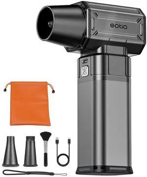 OQTIQ Electric Air Duster-Upgrade 40mm Big Motor, Compressed Air Duster with 450g Wind Pressure, 4-Gear Adjustable Cordless Air Blower for Computer, Keyboard, Car, Home Clean and Outdoor