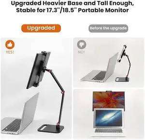Tablet Stand Holder for ipad 4.7-12.9 Inch,Portable Monitor Stand Holder for 6-17.3,18.5 Inch,Desk Mount Arm for Kindle,Portable Screen with Heavier Base and Higher Arms