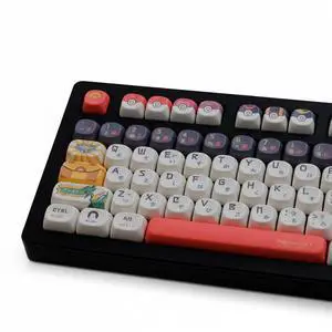 Concutelly PBT Keycaps 151 Keys MOA Profile Cute Japanese Anime Theme Keycaps Set for Mechanical Keyboard, Compatible with ANSI, 60%, 65%, 75%, TKL, Full-Sized Layout