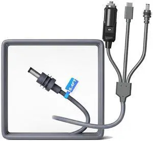 Zatelitount 3 in 1 Starlink Mini Cable 16.4FT/ 5M, 100W+ USB C 12-24V Cigarette Lighter Plug and DC Male Power Cable Cord for Starlink Mini Power (3IN1, 16.4FT)