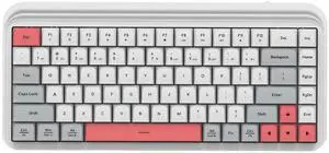 JMNofearer Wireless 3-Mode Type-C Wired/BT 5.0/2.4G Gaming Keyboard Rechargeable Quiet 83 Keys Silent Membrane Compact Anti-ghosting No-Conflict Wireless Office Keyboard (White)