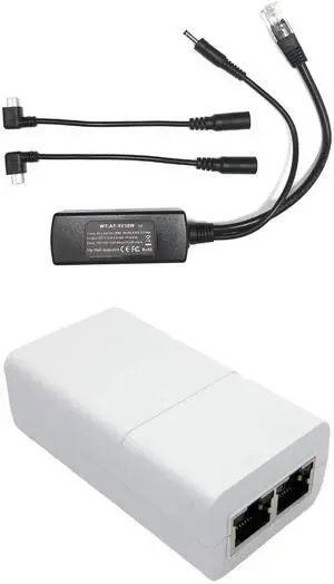 PoE Texas 802.3af Power Over Ethernet PoE Splitter + MicroUSB Connectors and PoE Injector - Single Port Power Over Ethernet Passive PoE Adapter PoE Texas 802.3af Power Over Ethernet PoE Splitter + MicroUSB Connectors and PoE Injector - Single Port Power Over Ethernet Passive PoE Adapter