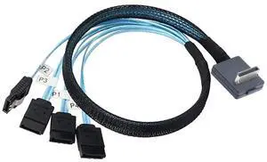 JMT PCIE Oculink-Compatible SAS SFF-8611 4i 90 to 4* SATA 7P Server Super Speed Cable Data Transfer Extension Cable (50cm) JMT PCIE Oculink-Compatible SAS SFF-8611 4i 90 to 4* SATA 7P Server Super Speed Cable Data Transfer Extension Cable (50cm)