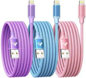 Aioneus iPhone Charger 10 ft 3Pack, Apple Certified Long Lightning Cable 10ft Nylon Braided 3A Fast Charging Cord for iPhone 14 13 12 11 XS Max XR 8 SE Aioneus iPhone Charger 10 ft 3Pack, Apple Certified Long Lightning Cable 10ft Nylon Braided 3A Fast Charging Cord for iPhone 14 13 12 11 XS Max XR 8 SE
