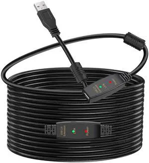 LDKCOK 60FT Active USB Extension Cable 2.0 Male to Female with A Extension chipset Signal Booster - Active Extension/Repeate LDKCOK 60FT Active USB Extension Cable 2.0 Male to Female with A Extension chipset Signal Booster - Active Extension/Repeate