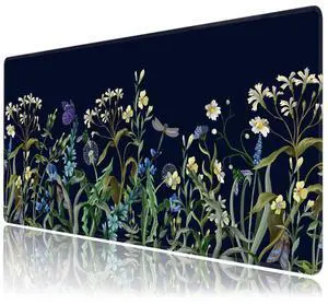 Weeds Flowers Large Mouse Pad,Gaming Keyboard Desk Pad,Extended Mouse Mat Non-Slip Rubber Base with Stitched Edges for Office Game Home XXL 35.4"x15.7" Weeds Flowers Large Mouse Pad,Gaming Keyboard Desk Pad,Extended Mouse Mat Non-Slip Rubber Base with Stitched Edges for Office Game Home XXL 35.4"x15.7"