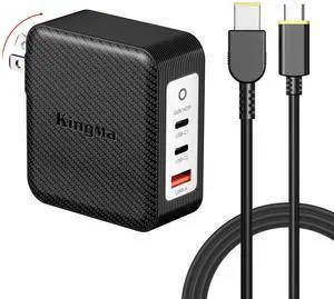KingMa 20V,6.75A(MAX 140W) GaN Laptop Charger, PD 3.1 Fast Wall Charger with Foldable Plug & USB-C Cable, 3-Port Portable Charger Compatible with Lenovo Savior Y9000K/Y9000P/Ideapad Y700/Z710/700 KingMa 20V,6.75A(MAX 140W) GaN Laptop Charger, PD 3.1 Fast Wall Charger with Foldable Plug & USB-C Cable, 3-Port Portable Charger Compatible with Lenovo Savior Y9000K/Y9000P/Ideapad Y700/Z710/700