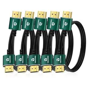 Thsucords Slim HDMI Cables 6.6FT 5Pack, Ultra Soft & Thin HDMI to HDMI Cord, Extreme Flexible & Skinny HDMI Wire Supports High Speed 4K@60Hz 18gbps 2160p 1080p Thsucords Slim HDMI Cables 6.6FT 5Pack, Ultra Soft & Thin HDMI to HDMI Cord, Extreme Flexible & Skinny HDMI Wire Supports High Speed 4K@60Hz 18gbps 2160p 1080p