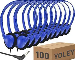 Yoley Classroom Headphones Bulk 100 Pack Class Set for School Students Kids and Adult -Sturdy Wired 3.5mm Plug (Blue, 100 Pack) Yoley Classroom Headphones Bulk 100 Pack Class Set for School Students Kids and Adult -Sturdy Wired 3.5mm Plug (Blue, 100 Pack)