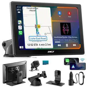 IK5 9" Wireless Apple CarPlay & Android Auto Screen, Portable Car Stereo with 4K Dash Cam & 1080p Backup Camera, Add CarPlay to Any Vehicle, Touchscreen, Mirror Link IK5 9" Wireless Apple CarPlay & Android Auto Screen, Portable Car Stereo with 4K Dash Cam & 1080p Backup Camera, Add CarPlay to Any Vehicle, Touchscreen, Mirror Link