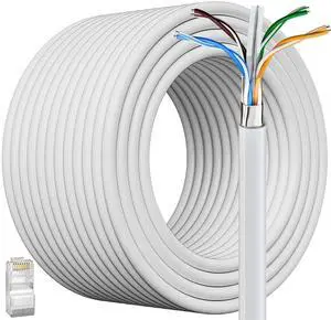Cat 6 Ethernet Cable 328ft/100M (20 RJ45), Outdoor&Indoor, Cat 6 Shielded Ethernet Cable Direct Burial, Heavy Duty 23AWG, Waterproof, UV Resistant, Internet Cables, Cat6 300+ft for Router Gaming, CCA Cat 6 Ethernet Cable 328ft/100M (20 RJ45), Outdoor&Indoor, Cat 6 Shielded Ethernet Cable Direct Burial, Heavy Duty 23AWG, Waterproof, UV Resistant, Internet Cables, Cat6 300+ft for Router Gaming, CCA